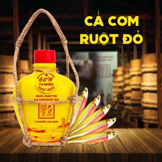 BÌNH GỐM NƯỚC MẮM TĨN CÁ CƠM RUỘT ĐỎ ĐỘ ĐẠM 60N 250ML - NƯỚC MẮM TĨN