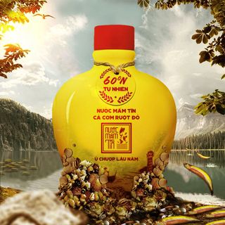 BÌNH GỐM NƯỚC MẮM TĨN CÁ CƠM RUỘT ĐỎ ĐỘ ĐẠM 60N 250ML - NƯỚC MẮM TĨN