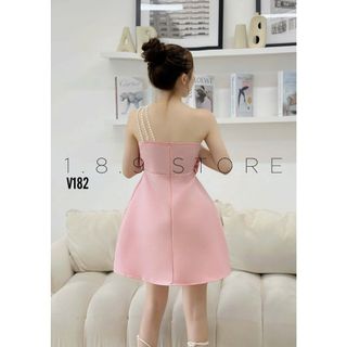 Đầm ngắn thiết kế nữ mặc đi dạo chất nhung phối viền mix dáng váy xòe các nàng đi chơi-189STORE-V182