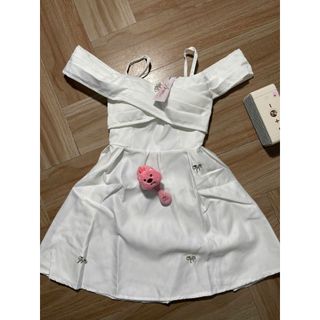 Đầm váy nữ tiệc tiểu thư sang trọng chất tapta hai dây trễ vai nhấn eo dáng xòe ngắn-189STORE- V149