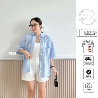 Set Bộ Đùi 3 Món KATE Sọc Sơ Mi Tay Dài Lót Áo Gân Trong Mix Quần SHORT KAKI Trắng -189 STORE - V099