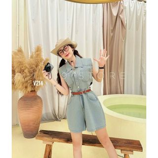 Set bộ jean ngắn có nit năng động trẻ trung cho các nàng thơ chơi phố, đi chơi du lịch- 19STORE-V214