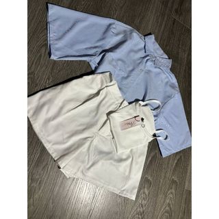Set Bộ Đùi 3 Món KATE Sọc Sơ Mi Tay Dài Lót Áo Gân Trong Mix Quần SHORT KAKI Trắng -189 STORE - V099