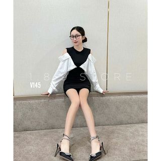 Đầm ngắn Trễ vai dáng ôm thời trang nữ quyến rũ cho các nàng thơ đi cafe đi chơi - 189 STORE -  V145