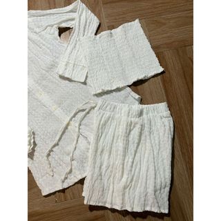 Set bộ đũi xốp 3 món đi biển, áo cúp ngực mix quần short đùi kèm áo sơ mi ngoài đẹp-189 STORE - V179