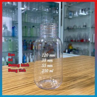 Chai nhựa tròn 250ml, cổ 33mm đựng chè dưỡng nhan, sữa chua, trà sữa