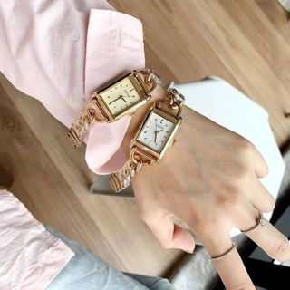 ĐỒNG HỒ NỮ THỜI TRANG GU CII MẶT CHỮ NHẬT 24MM DÂY LẮC 9