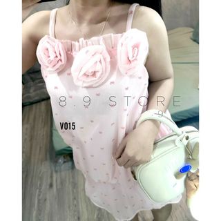 Váy Tơ Mịn Dáng Quả Bí Mix Hoa Giữa Mặc Ôm Cổ Dáng Cực Tiểu Thư - V015-189 STORE