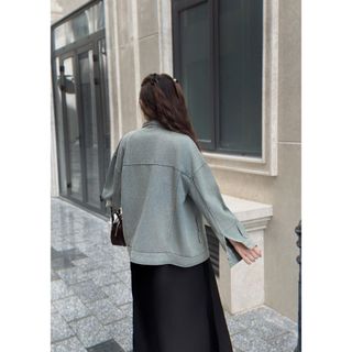 Áo khoác jean form rộng nam nữ cổ bè suông rộng chanh sả dễ thương cho các nàng thơ - 189STORE -V203