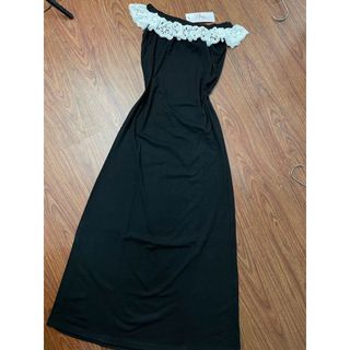 Váy Thun Zip Body Trễ Vai Viền Thô Bèo Ren Ngực Dáng Dài Dành Cho Nữ Phong Cách-189 STORE-V087