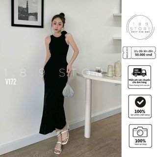 Chất maxi nữ chất sát nách váy dài đuôi cá thiết kế 2 màu xinh xắn cho cac nang tho -189STORE - V172
