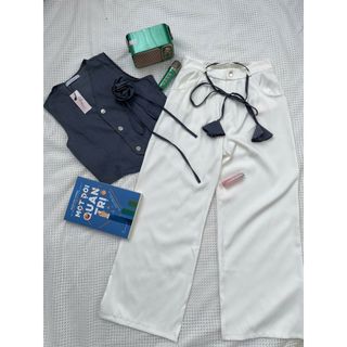 SET ÁO GILE XƯỚC ĐÍNH HOA VÀ QUẦN SUÔNG CHẤT CHÉO HÀN KIỂU DÁNG THIẾT KẾ SANG CHẢNH - 189STORE-V135