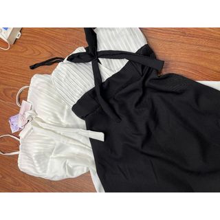 Váy Nữ Dáng Chữ A Hai Dây Ngực Xếp Ly Đính Kèm Nơ Thời Trang Nữ Dịu Dàng Thanh Lịch-189 STORE-V081