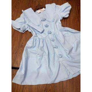 Váy Babydoll Tay Bồng Cổ Bèo Có Kèm Đây Chiết Eo Siêu Xinh Dễ Thương-189 STORE -V003