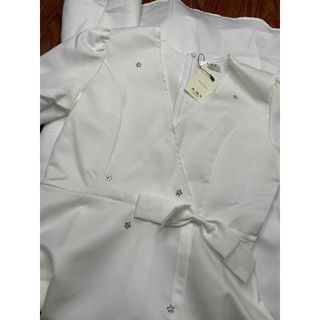Đầm dự tiệc thời trang nữ sang trọng chất tapta cổ V tay ngắn cột dây eo dáng váy cườm-189STORE-V133