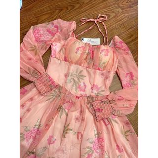 Đầm Tay Bồng Dài, Cúp Ngực Mix Dáng Váy Xòe Ngắn Tầng Phối Dây Yếm Cổ Họa Tiết Hoa -189 STORE-V078