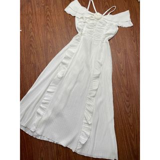 Đầm Chất Xốp Nhật Thời Trang Thiết Kế Nữ Dịu Dàng Đầm Dài Xòe Áo Dây Trễ Vai Đính Hoa-V115-189STORE