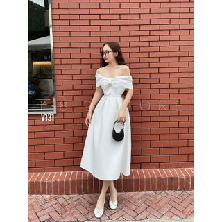 Váy đầm nữ dạ hội dáng xòe trễ vai (có mút) kiểu dáng trẻ trung sang trọng thích hợp  -189STORE-V131