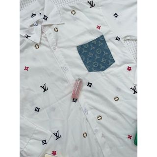 Áo sơ mi LV in kín nhiều màu sơ mi nữ vải cotton mềm mịn chùm bông cho cac nang tho -189STORE - V166