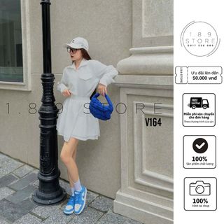 Set đồ nữ sang chảnh tiểu thư áo sơ mi dài tay basic phối chân váy dáng xòe ngắn dep  -189STORE-V164