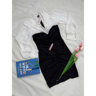 Đầm body dáng ôm phối sơ mi dài tay phong cách thiết kế sang trọng cho các nàng đi làm-189STORE-V129
