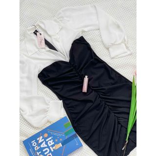 Đầm body dáng ôm phối sơ mi dài tay phong cách thiết kế sang trọng cho các nàng đi làm-189STORE-V129