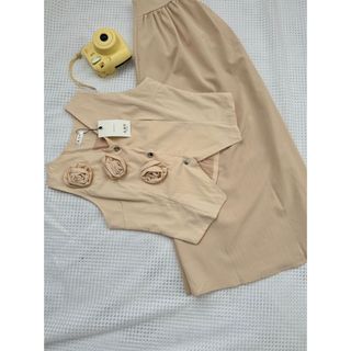 Set áo vest sát nách hai lớp đính hoa dây mix chân váy dài tiểu thư cao cấp đi chơi - 189STORE -V230