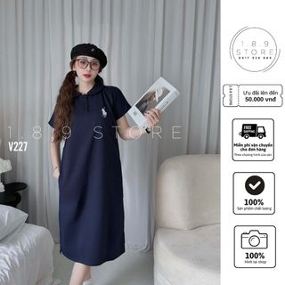 Váy thêu suông ngựa dáng suông, đầm bầu phối viền xinh xắn cổ đức cực đẹp dáng dài - 189STORE - V227