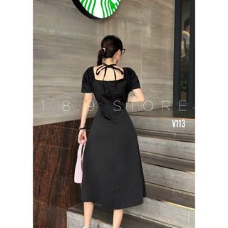 Đầm Đi Cưới Đầm Tapda Dáng Dài Tay Phồng Cổ Yếm Đính Hoa Sang Trọng -189 STORE - V113