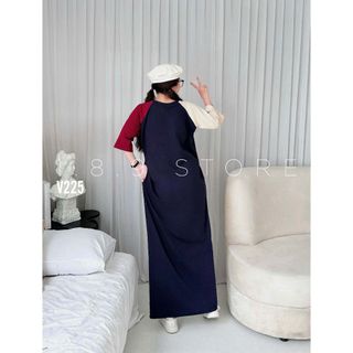 Váy suông thun bầu xinh cún  thêu chất cotton thiết kế dáng dài xinh xắn dáng dài - 189 STORE - V225