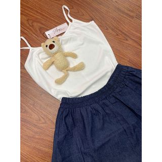 Set đồ nữ tiểu thư sang chảnh áo thun 2 dây basic phối chân váy denim xòe ngắn -189STORE-V126