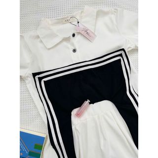 Jum thủy thù rút eo có bè phối cúc tay phồng, dây rút điều chỉnh eo phối khăn thủy thủ-189STORE-V160