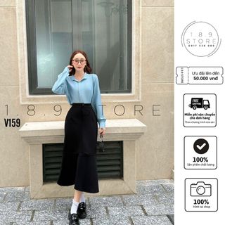 Set sơ mi tay bồng mix chân váy đuôi cá sang chảnh may clothes cho cac nang tho di - 189STORE - V159