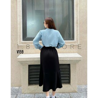 Set sơ mi tay bồng mix chân váy đuôi cá sang chảnh may clothes cho cac nang tho di - 189STORE - V159