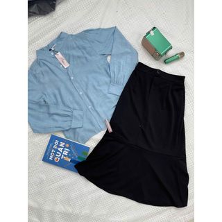 Set sơ mi tay bồng mix chân váy đuôi cá sang chảnh may clothes cho cac nang tho di - 189STORE - V159
