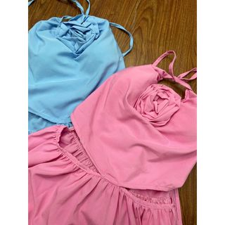 Đầm Dự Tiệc Chất Lụa Cổ Yếm Nơ Hoa Ngực Không Tay Xẻ Eo Và Lưng Dáng Váy Dài Maxi-189 STORE-V108