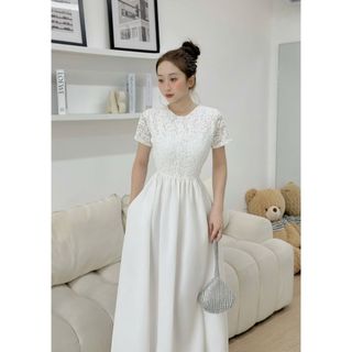 Váy ren pha thô dáng xòe rộng đẹp hàng thiết kế cao cấp cho nàng về thời trang xịn xò -v119-189STORE