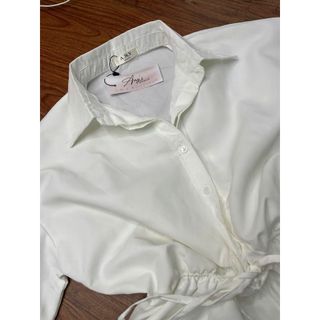 Jupmpsuit Sơ Mi Trắng Bồng (Có Quần Bảo Hộ), Đầm Sơ Mi Kiểu Nữa Bo Chun Eo Có Dây - 189 STORE-V107