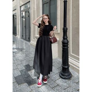 Váy ren pha thô dáng xòe rộng đẹp hàng thiết kế cao cấp cho nàng về thời trang xịn xò -v119-189STORE