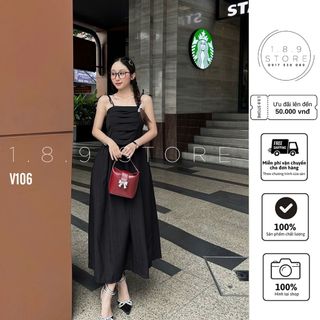 Váy Hai Dây Nữ Dự Tiệc Chất Vải Yumi Dáng Váy Dài Tiểu Thư, Váy Đen Hàng Loại 1 Chất Đẹp Chuẩn Mẫu