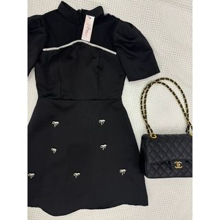 Đầm tapta lưới thời trang thiết kế nữ mặc đi chơi trọng cổ tàu áo ngắn tay đính cườm-189STORE- V152