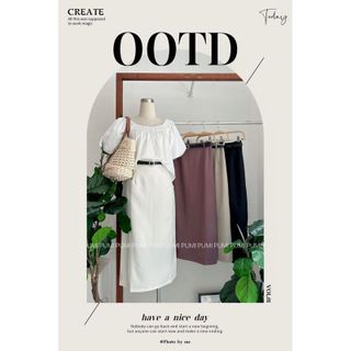[SHOPPUMI] Chân váy midi suông trơn có xẻ sau tặng kèm belt 4 màu SML Pumi 14760