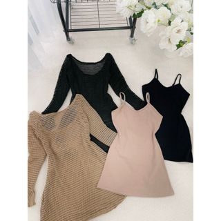 [SHOPPUMI] Set đầm lưới ngắn tay dài kèm đầm 2s trong freesize Pumi 16049