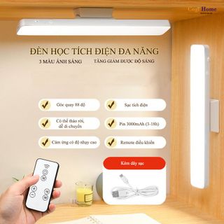 Sỉ Đèn Học Tích Điện Dán Tường Gắn Bàn Làm Việc Điều Chỉnh Linh Hoạt Xoay 88 Độ 3 Màu Ánh Sáng, SL-963 không remote