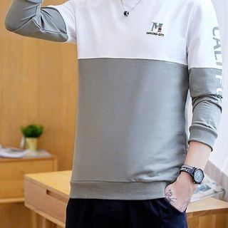 áo tay dài trắng kem phối xám logo thêu tay in - giá sỉ cạnh tranh