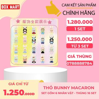 [HÀNG CÓ SẴN] Thỏ Macaron Xinh Xắn Fullbox 1 Set 6 PCS