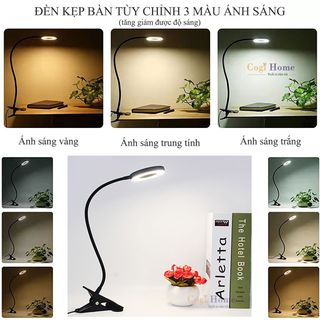 Sỉ Đèn Học Kẹp Bàn Đèn Gắn Bàn Siêu Sáng 2 Màu Ánh Sáng Trắng Ánh Sáng Vàng