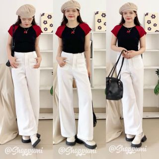 [SHOPPUMI] Thời trang nữ quần tổ ong 2 túi trắng/xanh/đen/nâu/đỏ SML Pumi 15756