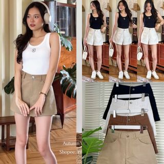 [SHOPPUMI] Quần short trơn kaki mềm xẻ 2 bên có túi size SML Pumi 15297