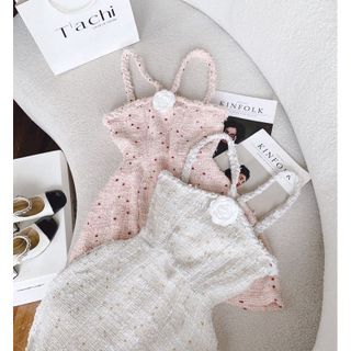 Đầm dạ bố 2s cổ yếm chéo tag hoa 2 màu size SM Pumi 15282